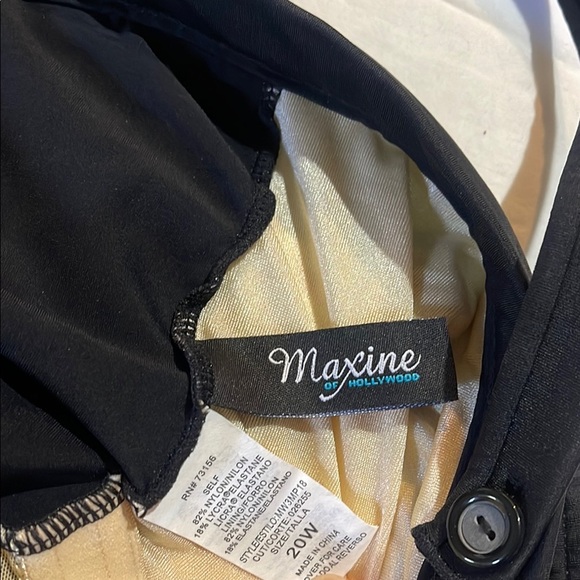 Maxine of Hollywood Green and Black One Piece Swimwear with Tropical Print - Picture 2 of 10